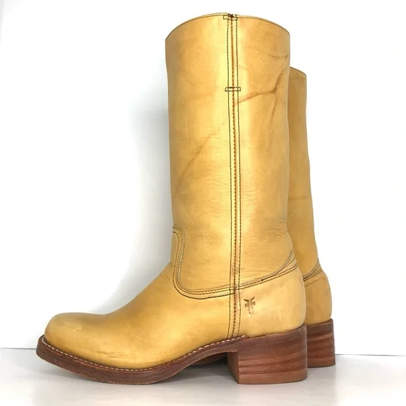 NWT Frye 14L Campus Banana Tall Square Toe Riding Boots Women’s 10 Shoes - Picture 4 of 13